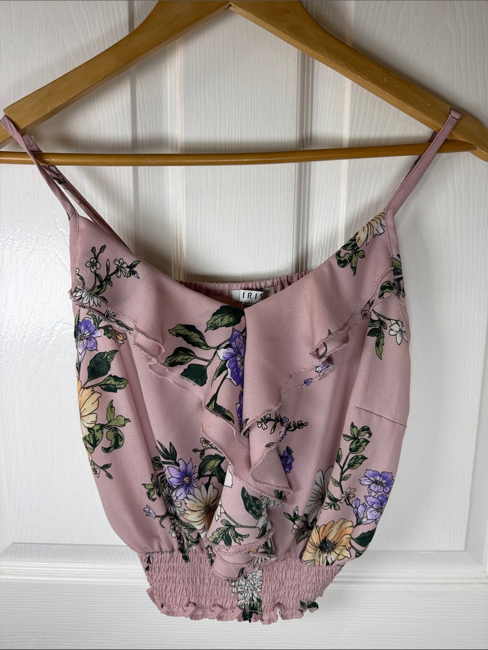 iris Dusty Pink Floral Ruffle Camisole
